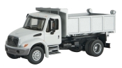 1:87 Scale - International 4300 Single-Axle Dump Truck - White with Railroad Decal